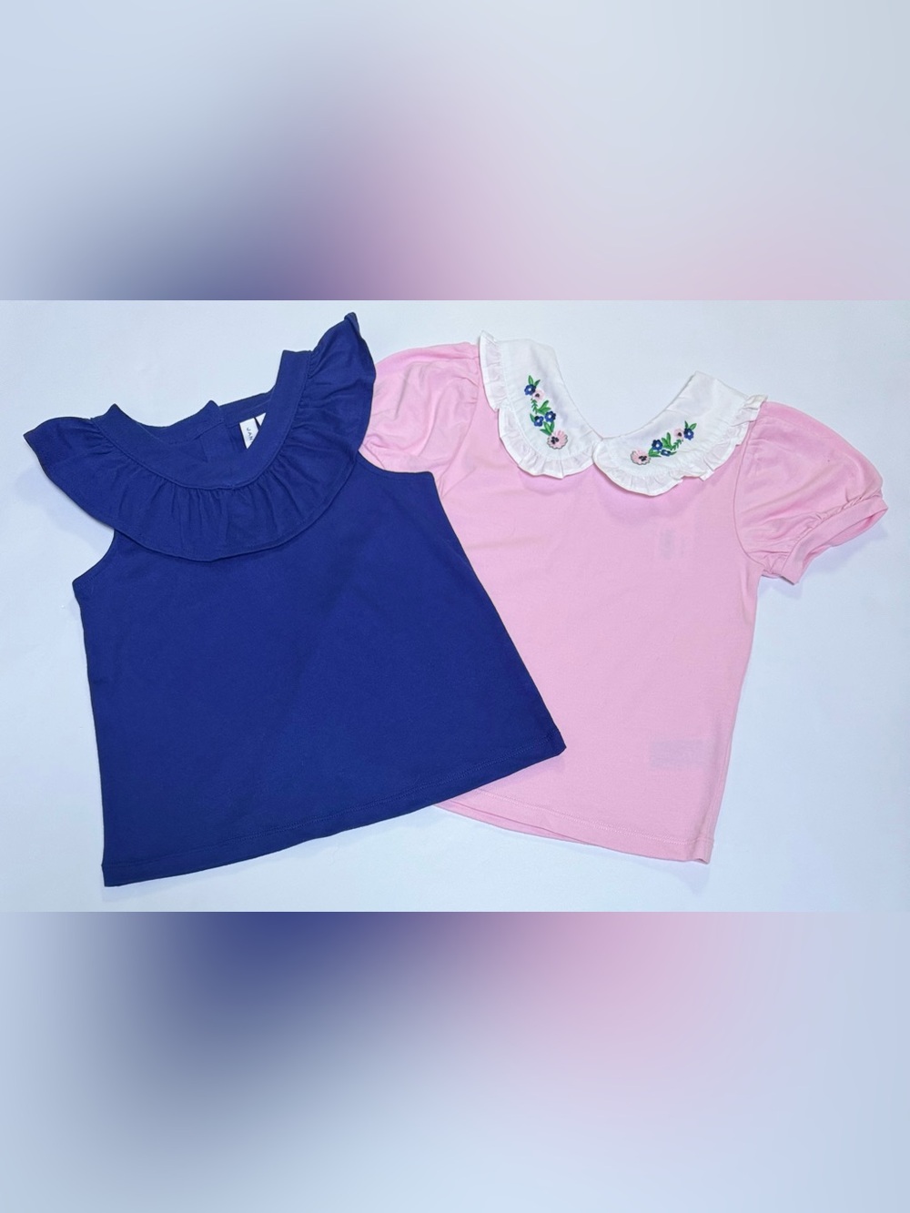 Janie and Jack Girls Size 5 Tops Lot of 2 Pink Blue NWT